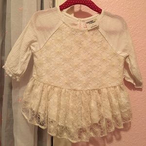 Toddler cream ivory blouse 2T boho natural